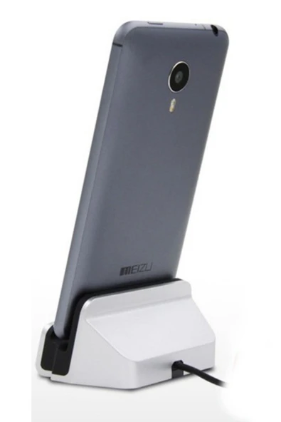 Masaüstü Micro USB Dock Şarj Standı – Telefon Şarj ve Data Transfer İstasyonu, USB Çıkışlı 2IN1 Stand - 2