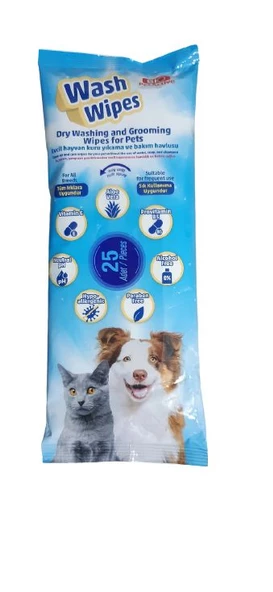 Biopetactive Wash Wipes Kuru Yıkama Bakım Havlusu (25 Adet)