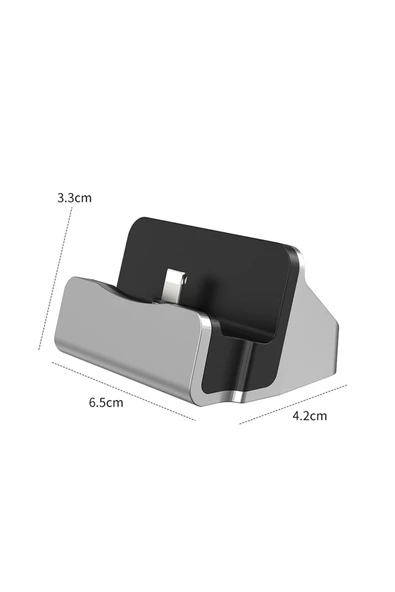 Masaüstü Micro USB Dock Şarj Standı – Telefon Şarj ve Data Transfer İstasyonu, USB Çıkışlı 2IN1 Stand - 3