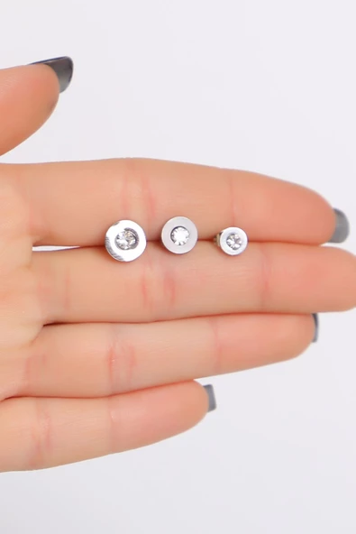 Çelik Küpe Gümüş - 17259.1804. - 3