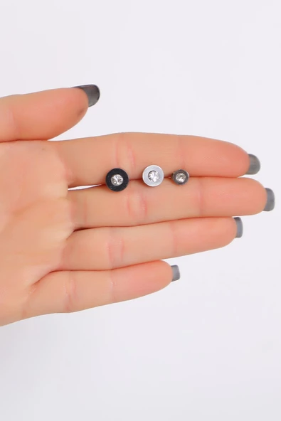 Çelik Küpe Gümüş - 17259.1804. - 2