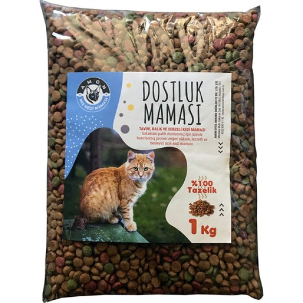 Amon Mix Kedi Dostluk Maması 1 kg - Sokak Hayvanlarına Özel Karışık Kedi Maması