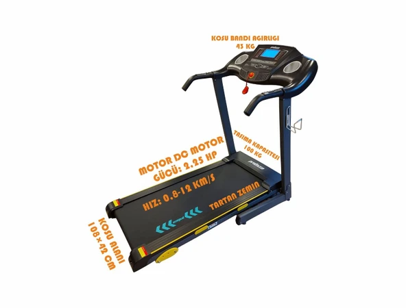 Proforce Pasifik Koşu Bandı - 2.50 Hp, Katlanılabilir, Kolay Kurulum, Led Gösterge, 0.8-14 Km/sa - 10