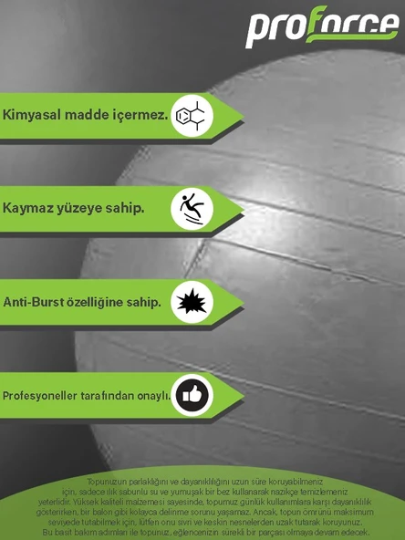 Proforce Plt 75y[yeşil] Cm Pılates Topu 1300 Gr - 4