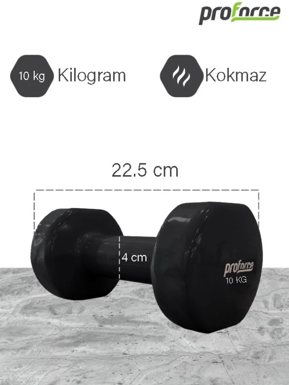 Proforce Vdb Dışı Vinil Kaplı Içi Çelik Döküm Ağırlık Dambıl 10 Kg -tek Adet - 2