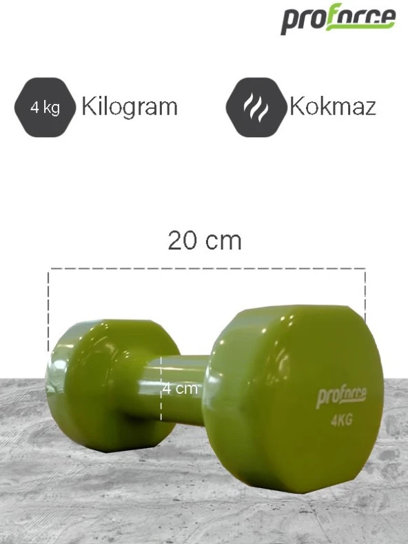 Proforce Vdb Dışı Vinil Kaplı Içi Çelik Döküm Ağırlık Dambıl 4kg -tek Adet - 2