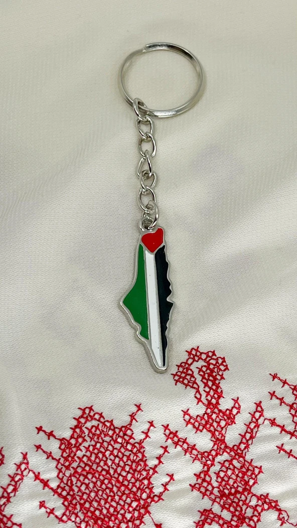 Filistin Renkli Haritasi anahtarlık Ünisex 1 Adet A300013