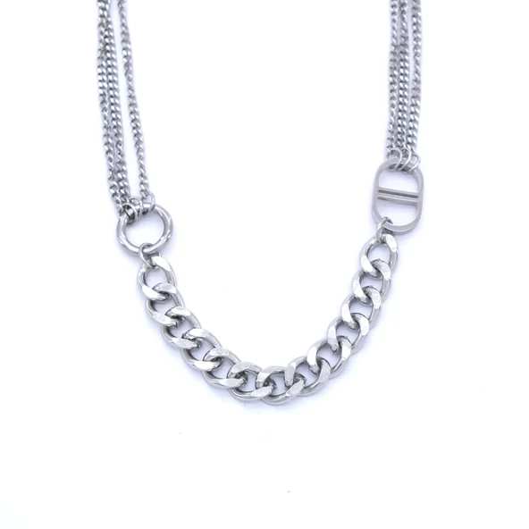 Çelik Kolye, Paslanmaz Çelik Kadın Kolye, Zincir Model KLY-349 ürün görseli