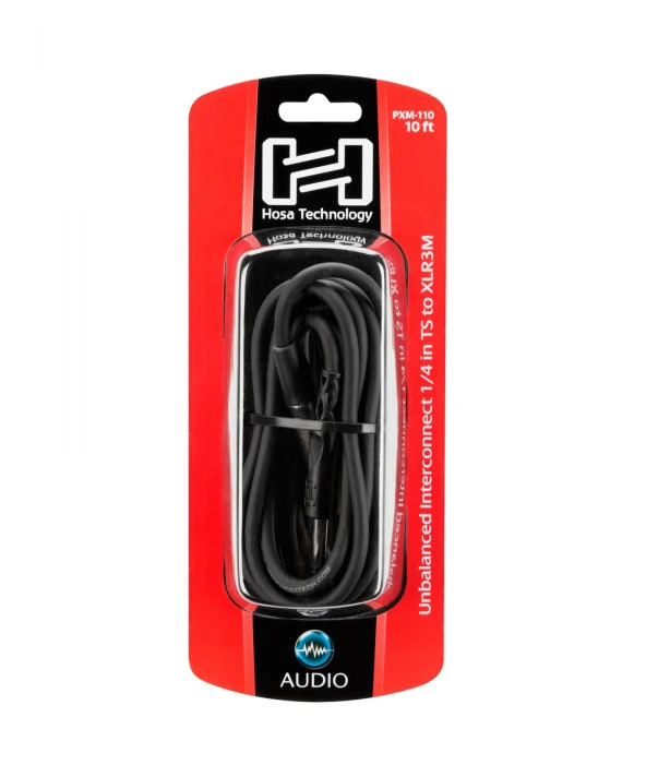 HOSA PXM-110 XLR (M) - 1/4'' TS (M) Balanssız kablo 3 mt.