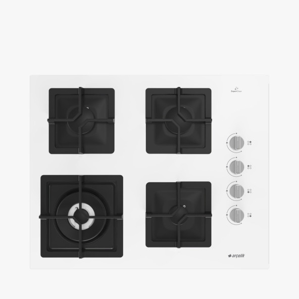 Arçelik OCD K 651 DWYB Wok Gözlü Beyaz Ankastre Ocak - 1