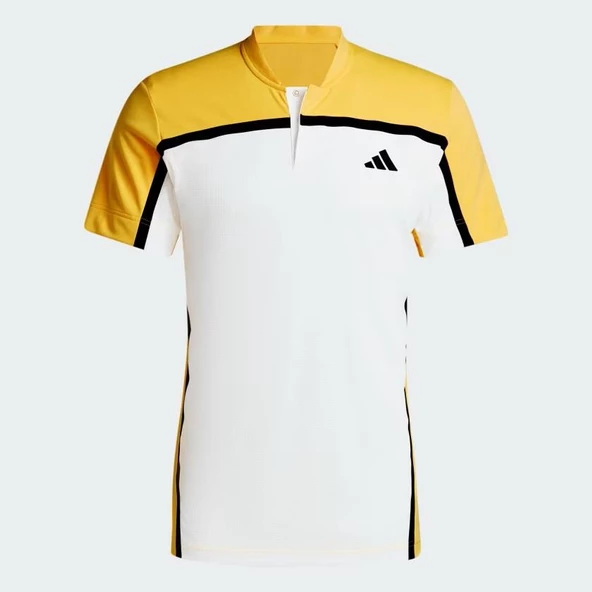 Adidas IS8969 Tennis Heat.Rdy Pro Freelift Henley Polo Erkek Sarı Tişört - 5