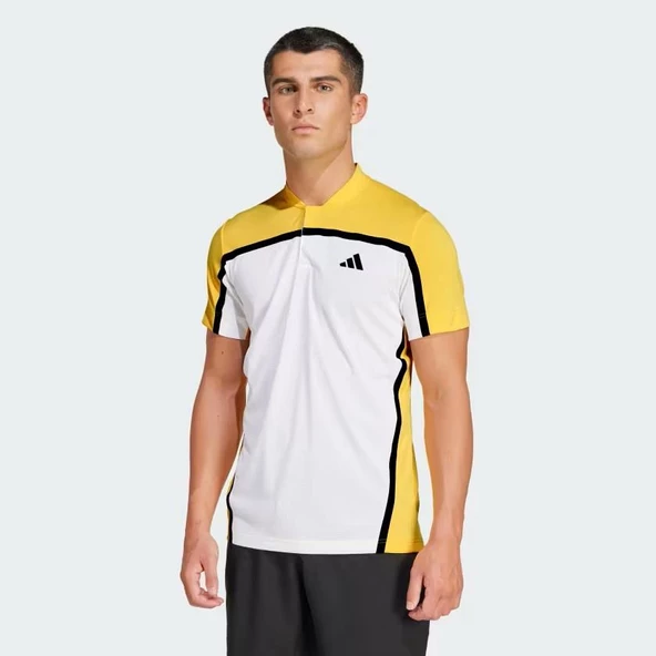 Adidas IS8969 Tennis Heat.Rdy Pro Freelift Henley Polo Erkek Sarı Tişört