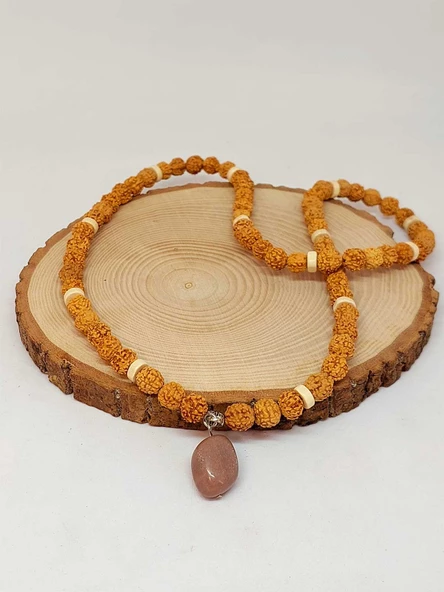 Güneş Taşlı Rudraksha Tohum Kolye Dolama Bileklik 8mm (49704) ürün görseli