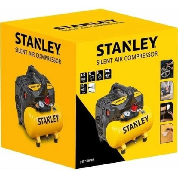 STANLEY DST 100/8/6 Ultra Sessiz Hava Kompresörü 6 Litre