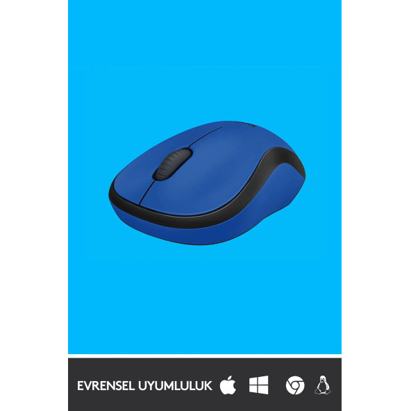 logitech M220 Sessiz Kompakt Kablosuz Mouse - Mavi - 2