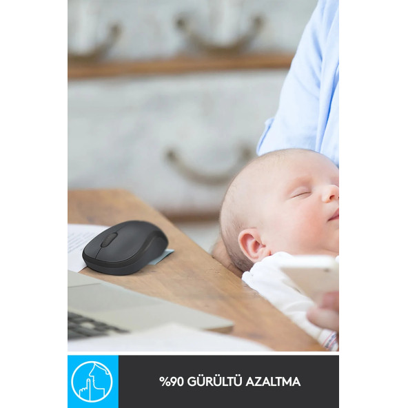 logitech M220 Sessiz Kompakt Kablosuz Mouse - Mavi - 4