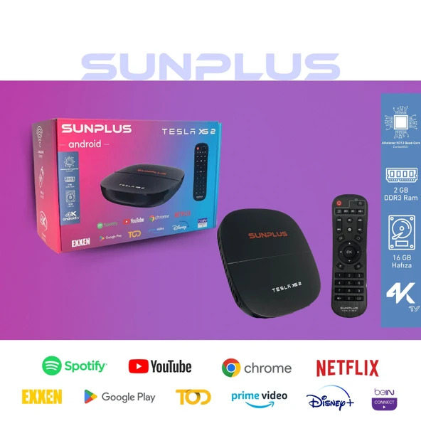 Sunplus Tesla XS 2 Ultra Hd Android Tv Box 4k Android Tv Tv Box Tv Medya Oynatıcı Smart Tv Wifi 2/16 - 2