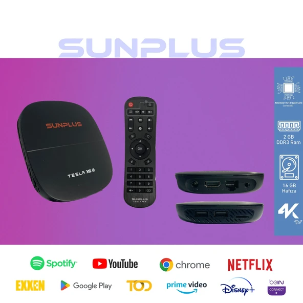 Sunplus Tesla XS 2 Ultra Hd Android Tv Box 4k Android Tv Tv Box Tv Medya Oynatıcı Smart Tv Wifi 2/16 - 3