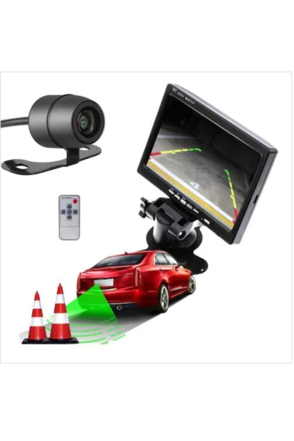 Technozi 7" Ekranlı Araç Park ve Geri Vites Görüş Kameralı Set