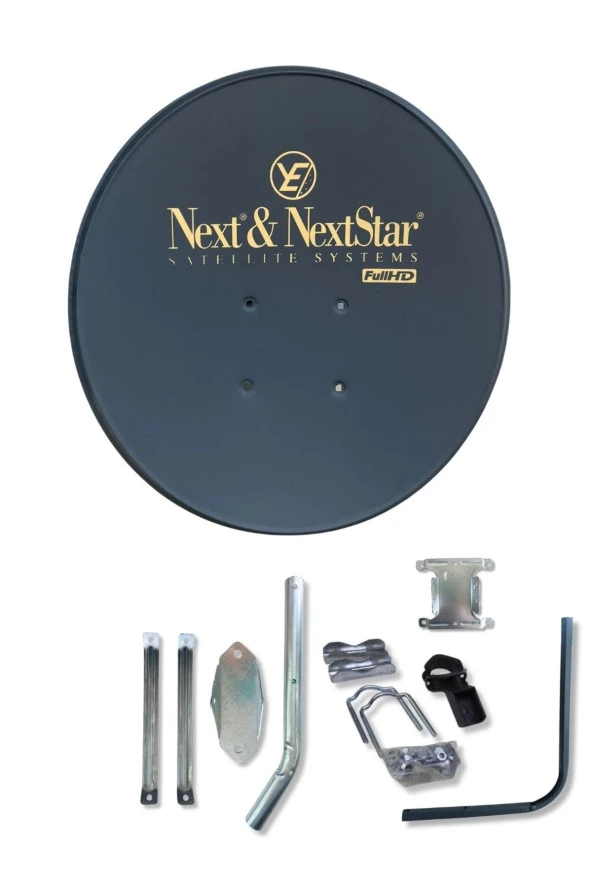 70cm Ofset Çanak Anten Siyah Full Set + Dörtlü Lnb + 25 Metre Kablo - 2