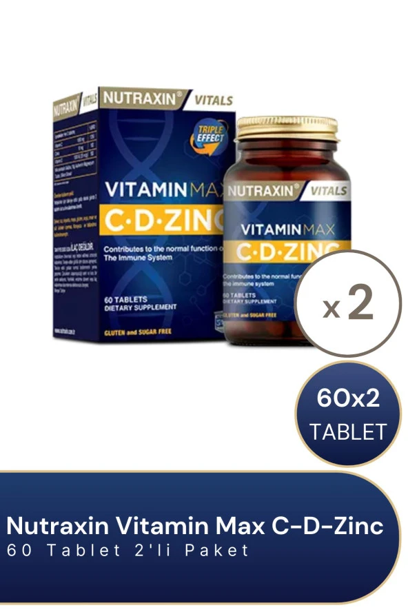 Nutraxin Vitamin Max C-D-Zinc 60 Tablet 2'li Paket