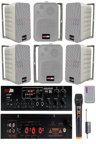 Lastvoice Large Plus Paket-5 Hoparlör ve Anfi Anons Ses Sistemi Seti