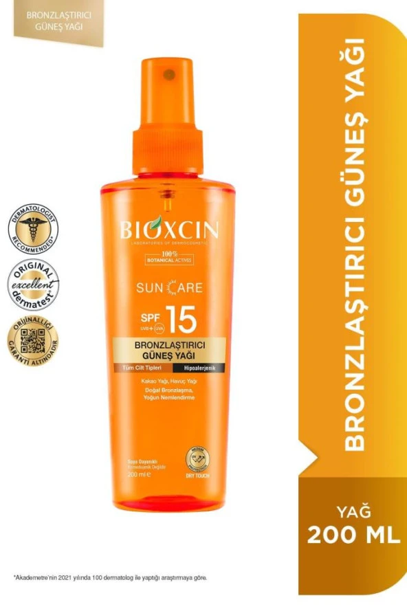 Bioxcin Sun Care Spf 15 Bronlaştırıcı Güneş Yağı 200 ml