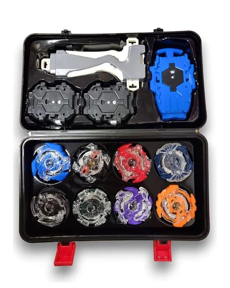 Assembled Gyro Tool Box Çantalı Beyblade Metal Topaç 8 li Set BB 888 - 2