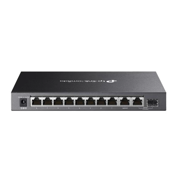 Omada Tp-Link DS110GMP 8 Port 10-100-1000 Poe+ Switch 1 Port SFP + 1 Port Uplink Çelik Kasa Rack ürün görseli 1