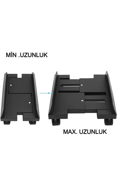 Tekerlekli Bilgisayar Kasa Standı - Ayarlanabilir Genişlik, Evrensel PC 4 Tekerli Taşıyıcı Stand, Kolay Taşıma - 5