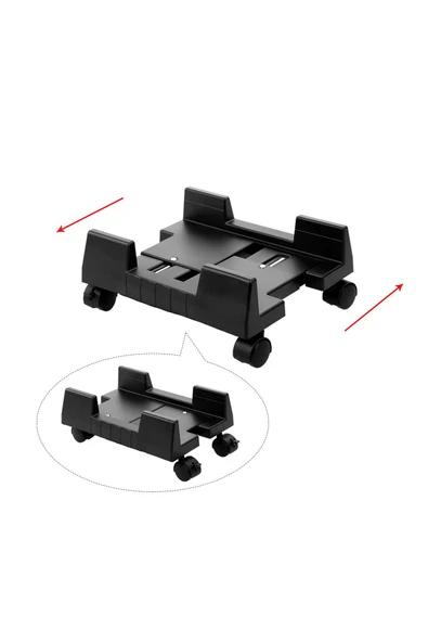 Tekerlekli Bilgisayar Kasa Standı - Ayarlanabilir Genişlik, Evrensel PC 4 Tekerli Taşıyıcı Stand, Kolay Taşıma - 3