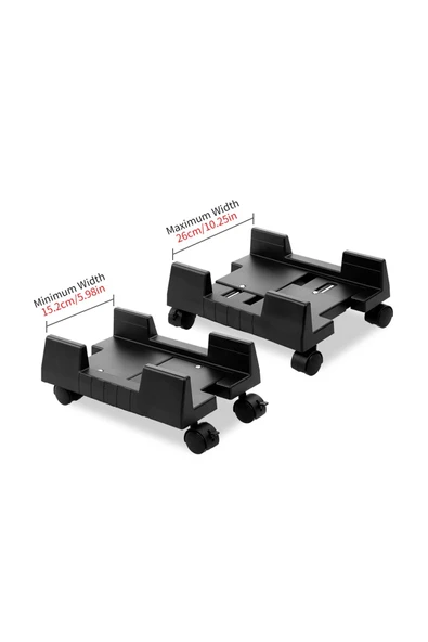 Tekerlekli Bilgisayar Kasa Standı - Ayarlanabilir Genişlik, Evrensel PC 4 Tekerli Taşıyıcı Stand, Kolay Taşıma - 2