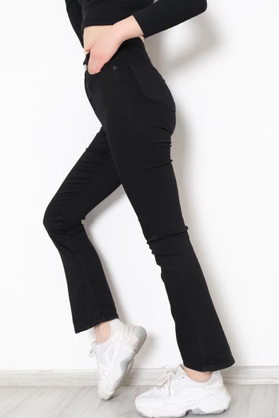 İspanyol Paça Solmayan Kot Pantolon Siyah - 1248.1431. - 7