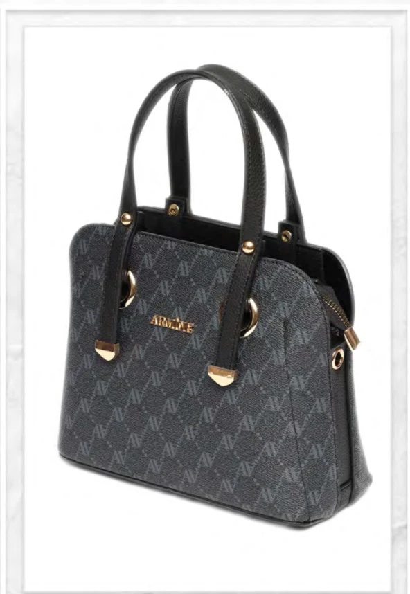 Armine Siyah Desenli Omuz Çantası 02750-364 - Resim 2