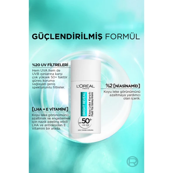 L'oreal Paris Bright Reveal Spf 50+ Koyu Leke Karşıtı Fluid Günlük Yüz Güneş Kremi 50Ml - 3