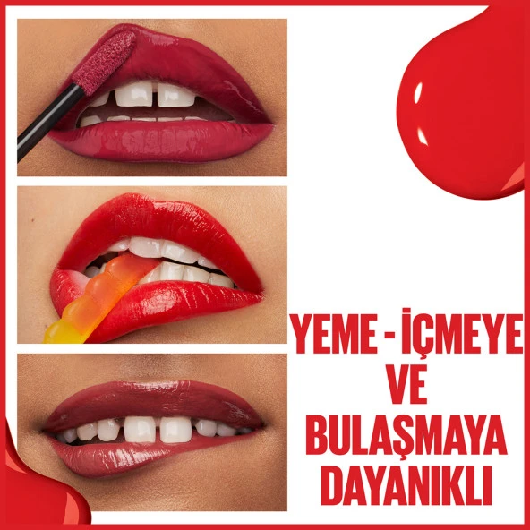 Maybelline New York Super Stay Vinyl Ink Uzun Süre Kalıcı Likit Parlak Ruj 35 Cheeky - 9