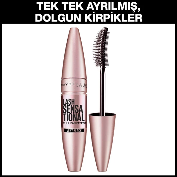 Maybelline New York Lash Sensational Yelpaze Etkili Siyah Maskara - 2