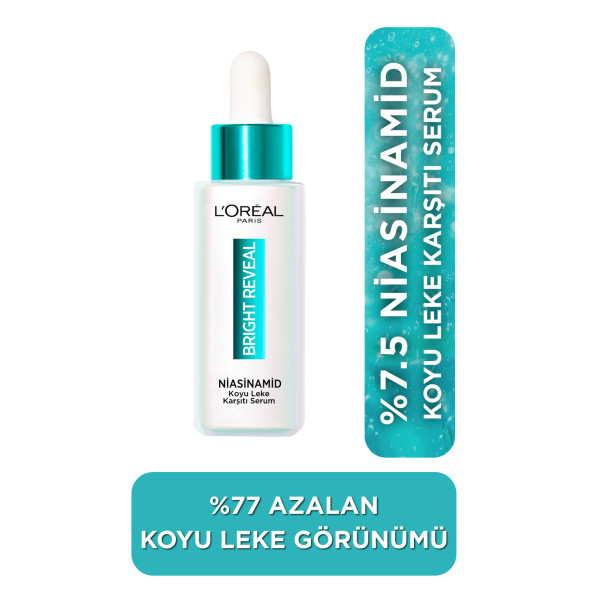 L'Oreal Paris Bright Reveal Sivilce, Güneş, Yaşlanma Lekelerinde Etkili Koyu Leke Karşıtı Serum 10% Niasinamid