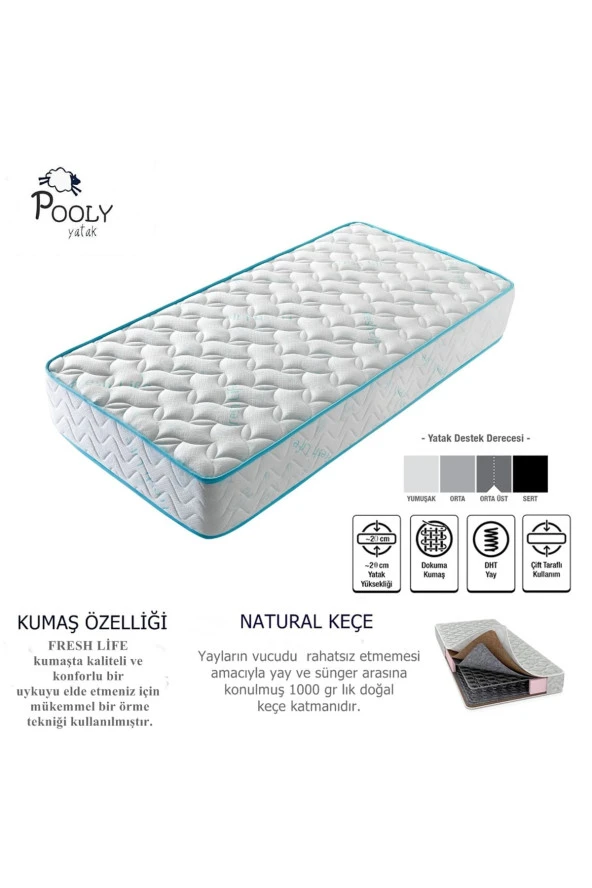 70X130 POOLY FRESH LİFE ORTOPEDİK YAYLI YATAK Ortopedik 70x130 Yaylı Yatak Lüx Ortopedik Yaylı Yatak - Resim 2