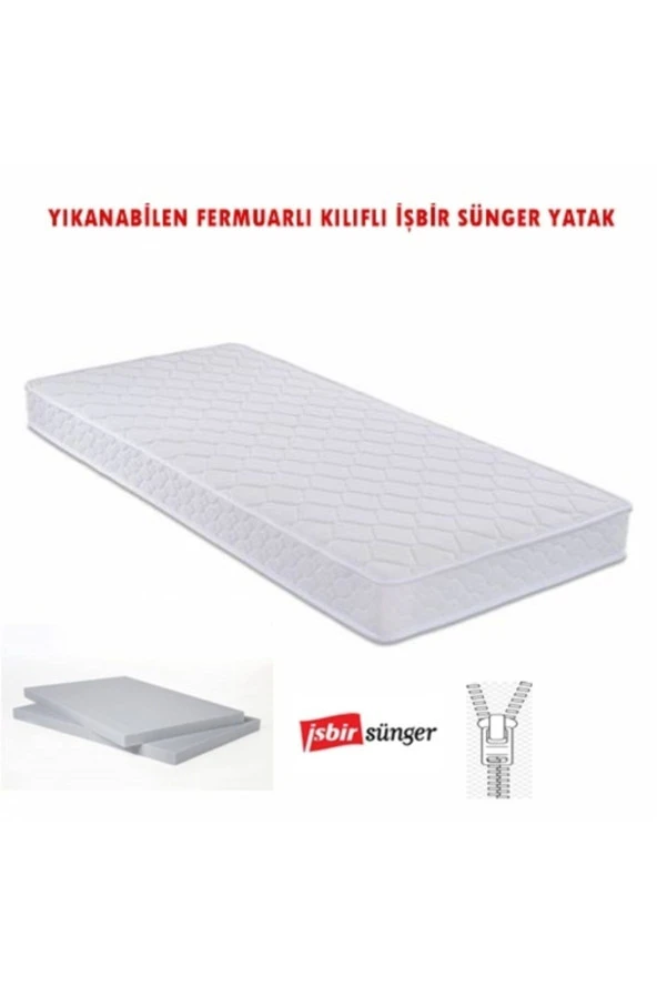 90x190 Opalin Fermuarlı Jakarlı Sünger Yatak 12 cm - Resim 2