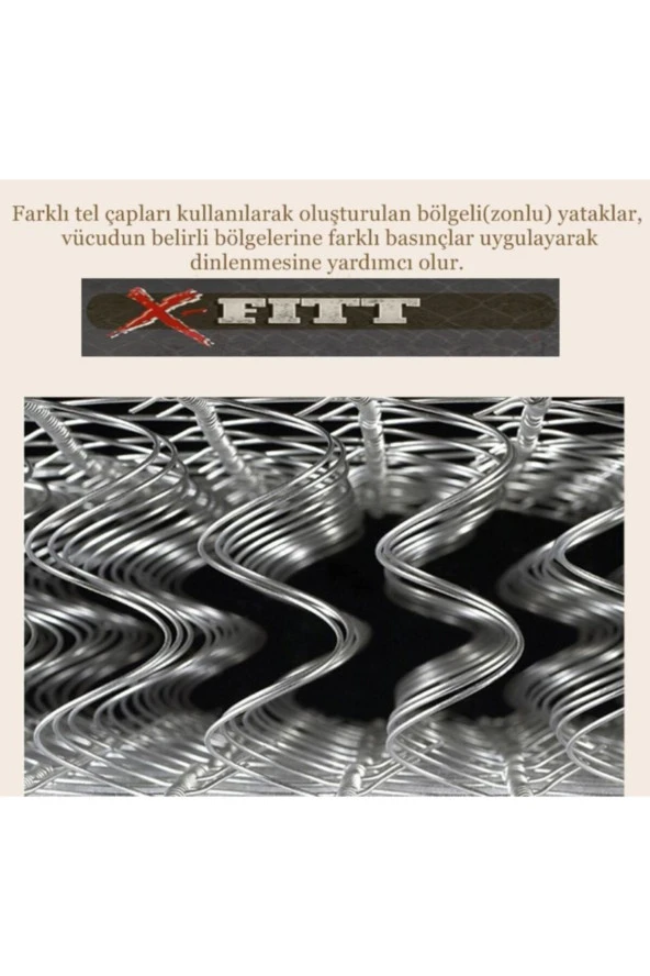 X-Fittbed 80x180 Cm Ortopedik Yaylı Yatak Ortopedik Lüx Su Yolu Cotton 80X180 Yaylı Yatak - 4