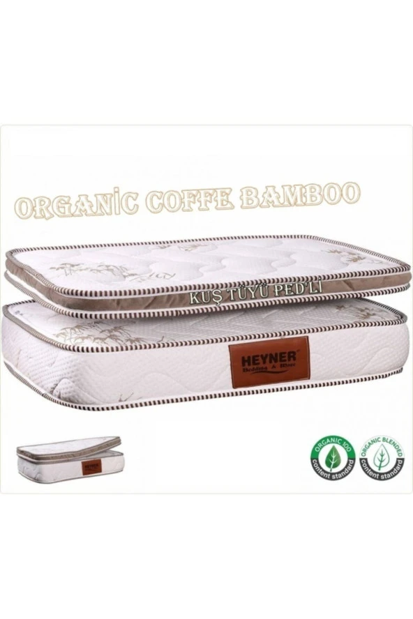 Coffee Bamboo Kuş Tüyü Pedli Ortopedik Yaylı Yatak - 2