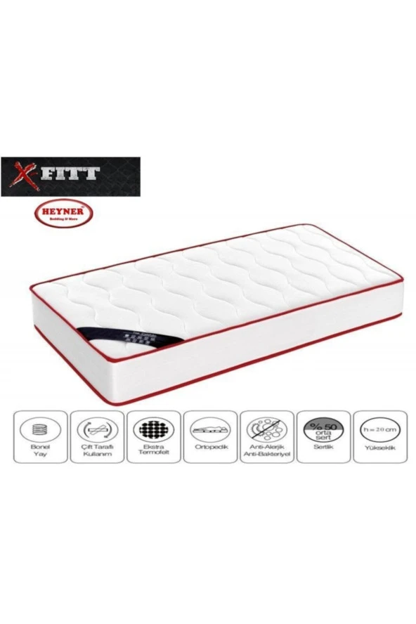 X-Fittbed 100x200 Cm Ortopedik Yaylı Yatak Ortopedik Lüx Su Yolu Cotton 100X200 Yaylı Yatak - 2