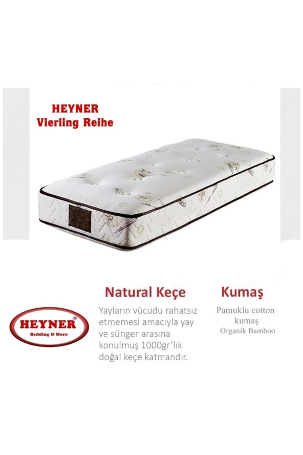 Vierling Reihe 100x190 Cm Ortopedik Yaylı Yatak Lüx Coffe Bamboo Yatak ürün görseli