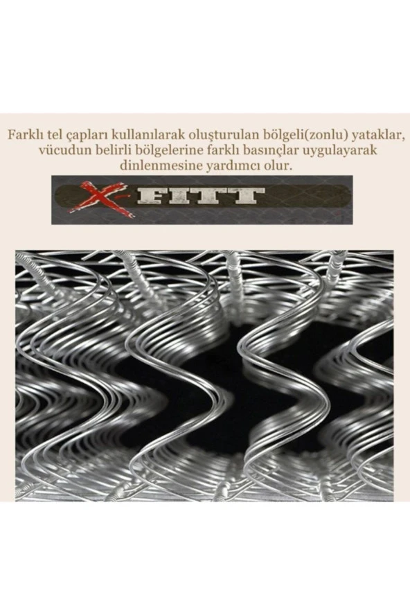 X-Fittbed 100x190 Cm Ortopedik Yaylı Yatak Ortopedik Lüx Su Yolu Cotton 100X190 Yaylı Yatak - 4
