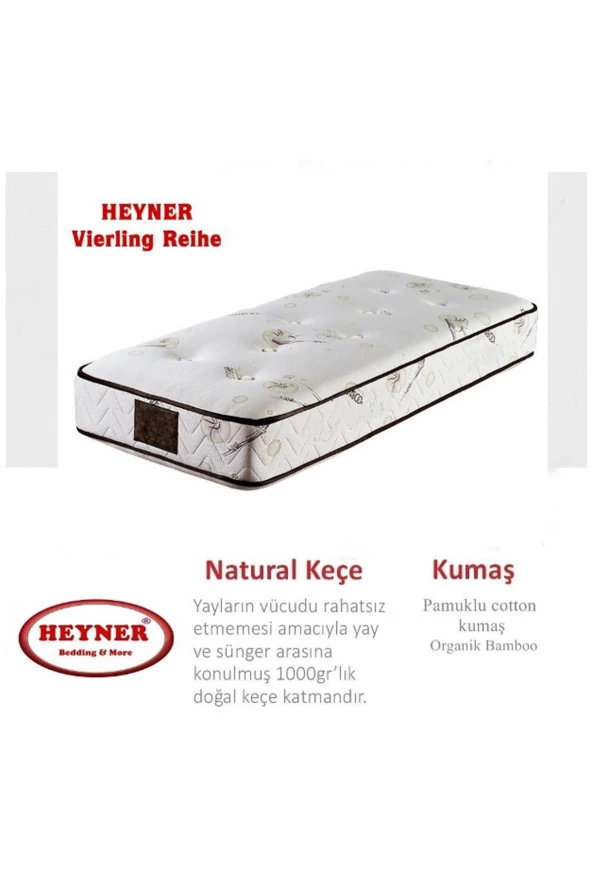 Vierling Reihe 120x180 Cm Ortopedik Yaylı Yatak Lüx Coffe Bamboo Yatak ürün görseli