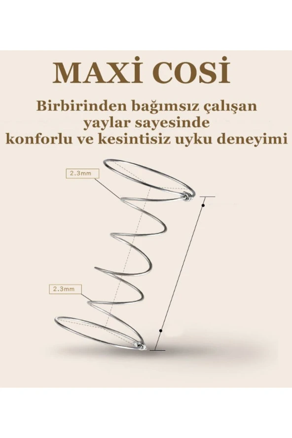 Maxi Cosi Sweet Cotton 120x200 Cm Ortopedik Yaylı Yatak Ortopedik Lüx Cotton 120X200 Yaylı Yatak - Resim 5