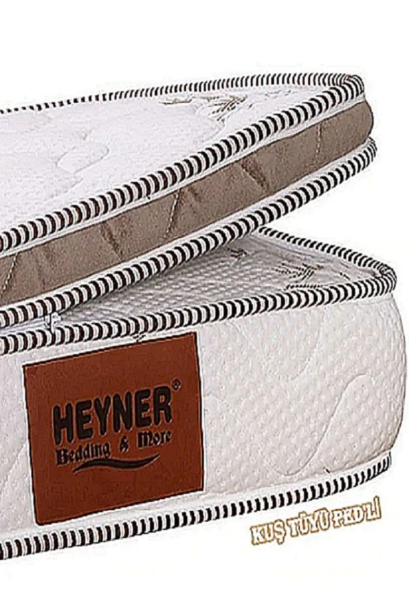 Heyner Coffee Bamboo Kuş Tüyü Pedli Tek Kişilik Ve Çift Kişilik Ortopedik Yaylı Yatak - 3