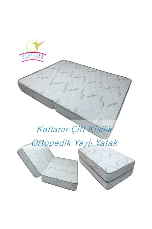 Çift Kişilik Yaylı Yatak Katlanabilen Bambu Çift Kişilik Ortopedik Yatak - 3