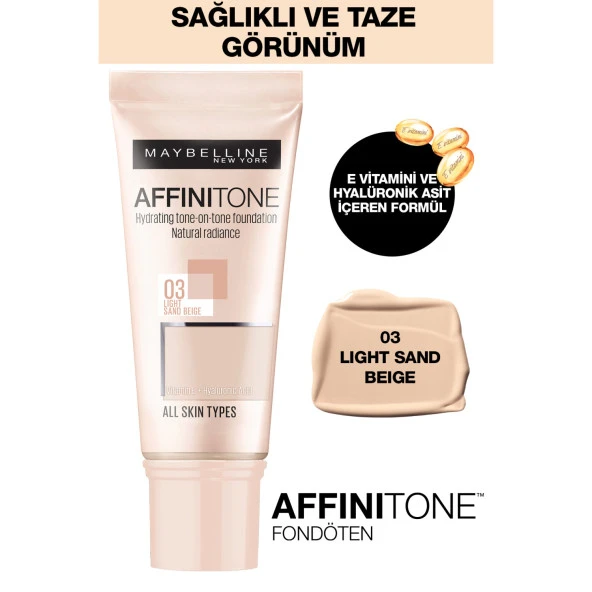 Maybelline New York Affinitone Fondöten - 03 Light Sandbeige